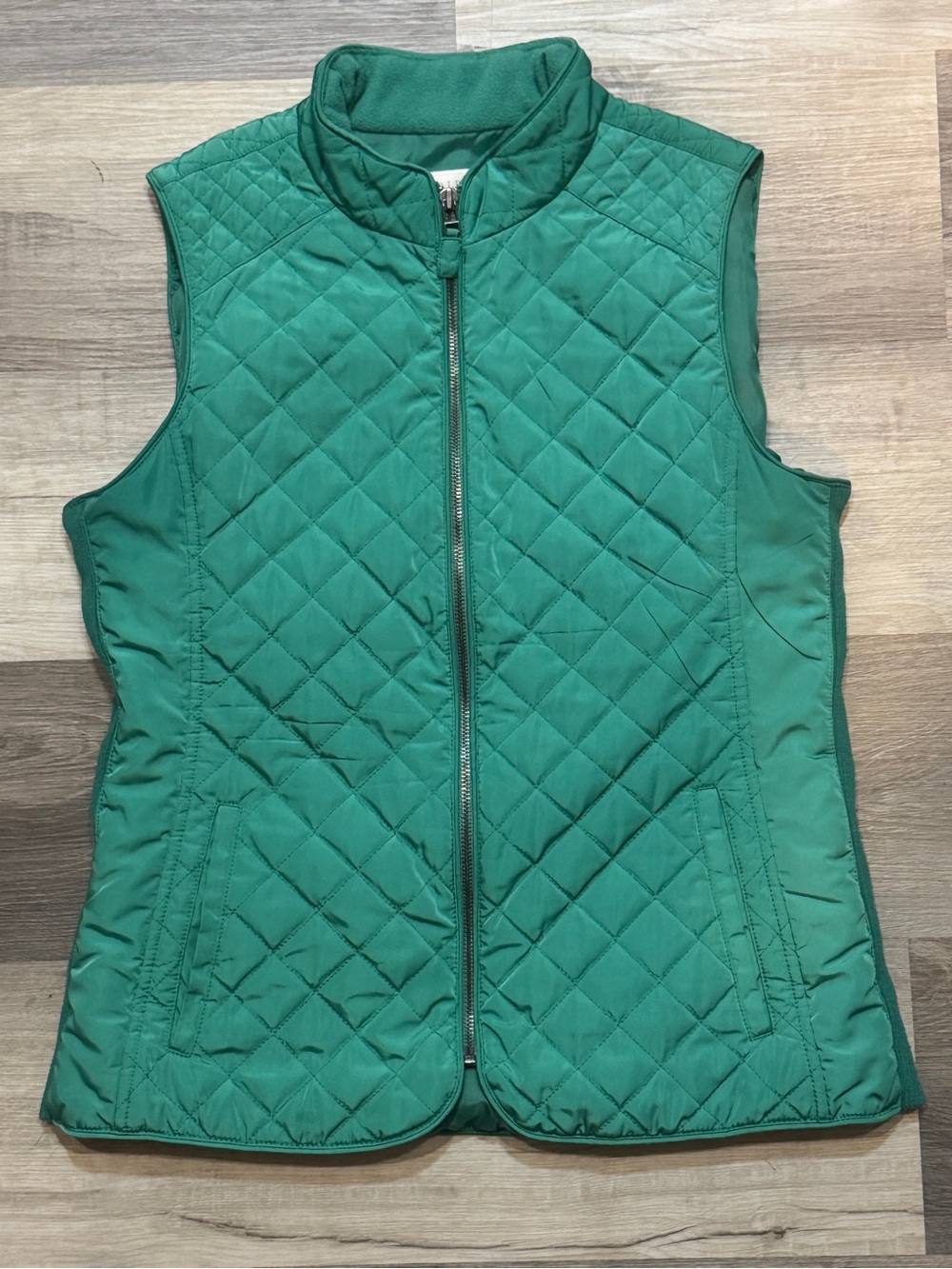 Talbots Quilted Emerald Green Sleeveless Vest